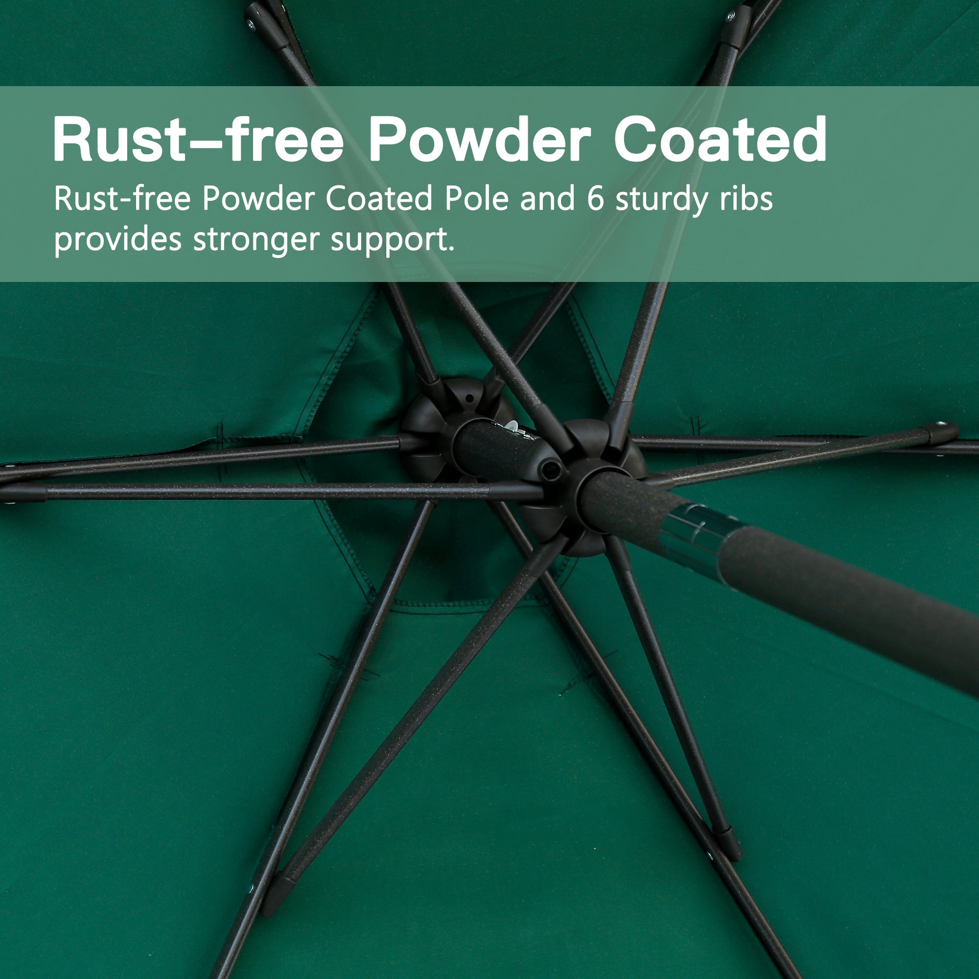 7.5ft * 7.5ft Patio Umbrella with Crank and Push Button Tilt, Outdoor Table Market Umbrella with Aluminum Pole - Dark Green